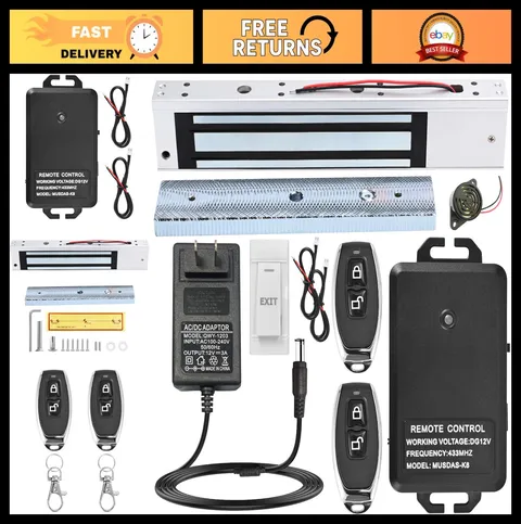 Magnetic Door Lock Kit 600lbs with Remote Control – Secure Access Control System