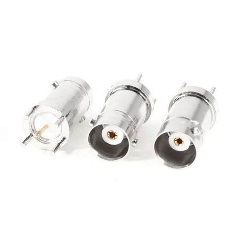 3 x Straight BNC Female Jack Vertical PCB Mount RF Connector Adapter