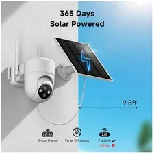 2K Solar Security Cameras with Color Night Vision