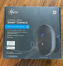 Cync Outdoor Wired Smart Camera 2K Wi‑Fi Night Vision Motion/Person Detect Black