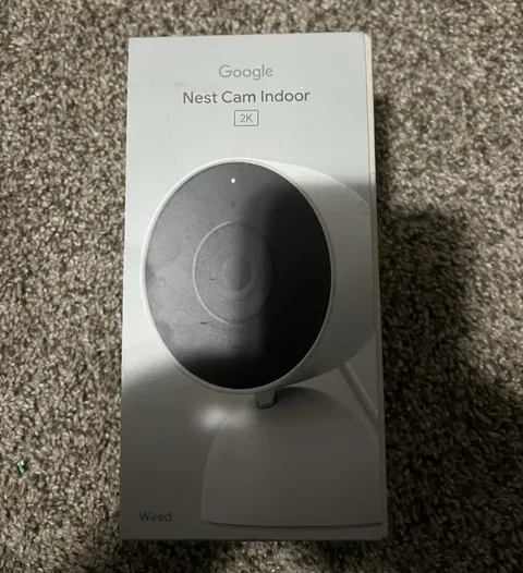 Google Nest Cam Indoor Wired 2K IP Security Camera, Snow, HDR, Wi‑Fi