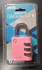 ZARKER XD35 Padlock- 3 Digit Combination Lock for Gym, Sports, School Pink