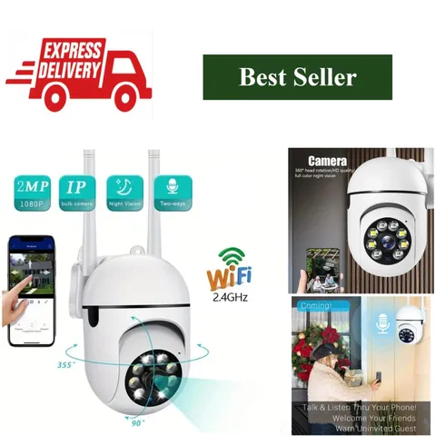 1080P WiFi Security Camera 360° Two-Way Audio Night Vision FireFrog