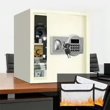 1.5CuFt Digital Safe Box Fireproof Waterproof Office Home Security Cash White