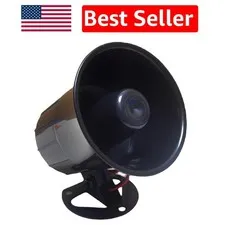 Compact 120dB DC 6-12V Alarm Siren Horn with Metal Bracket for Home Security