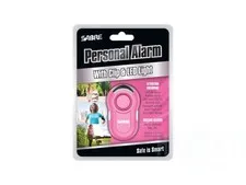 Sabre Personal Alarm with Clip & LED Light Pink
