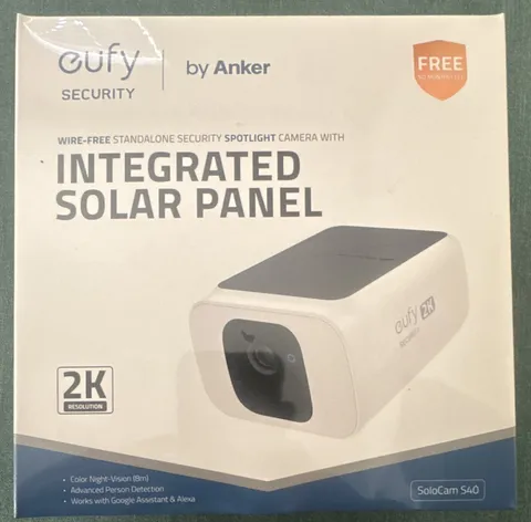 Eufy SoloCam S40 2K Wire-Free Security Camera, Solar Panel, Color Night-Vision