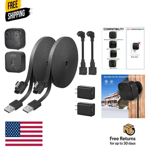 2Pack Weatherproof 30ft/9m Power Cable for Blink Outdoor 4 (4th Gen) & (3rd