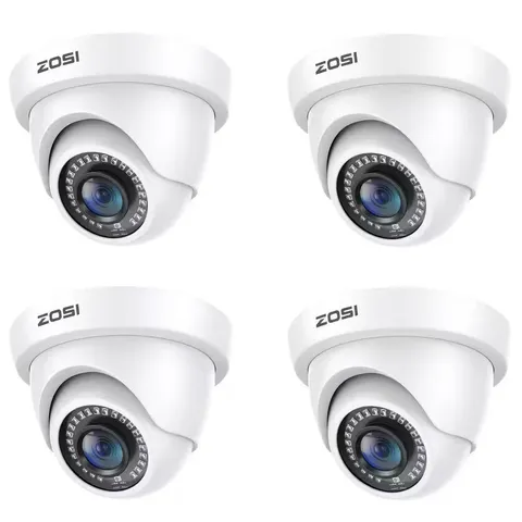 4Pcs 2MP Hardwired Hybrid 4 in 1 TVI CVI AHD CVBS Security Camera Outdoor for 96