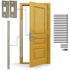 Deadbolt Reinforcement Plate - Satin Nickel Door Armor MINI