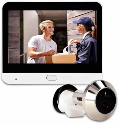 Yunseity 1080P Smart Wi-Fi Peephole Video Door Viewer 4.3" LCD Night Vision PIR
