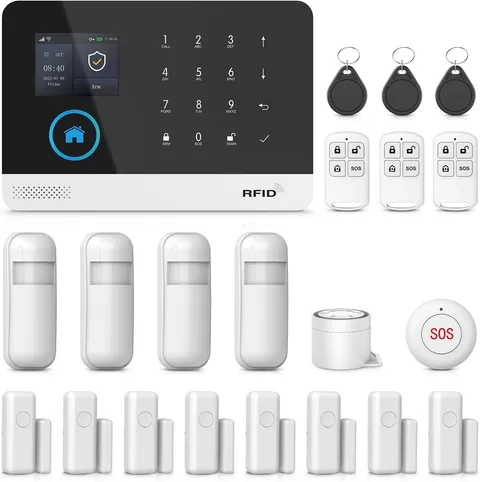 Smart Home Alarm System with LCD, Sensors, and Alexa/Google Compatibility
