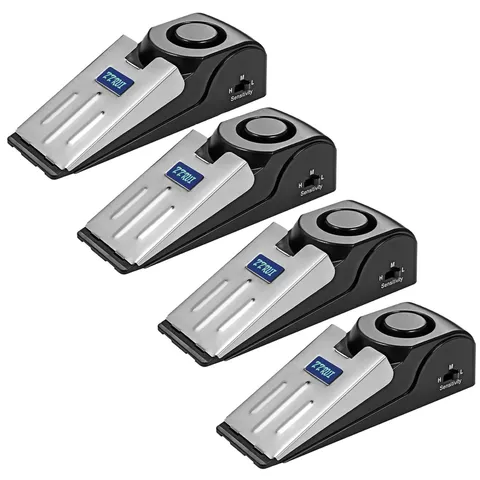 ZZRUI Door Stop Alarm with 120dB Siren, 4 Pack Portable Security Door Stopper...