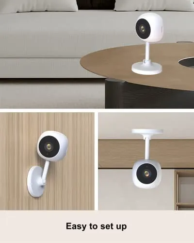 WHITE - VENZ 4pcs Indoor Security Camera,1080P HD Dog Cat Camera with Phone