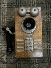 Vintage Electrical Goods Mfg. Co. Boston - 8 Line "Bi-Une" Wooden Wall Intercom 