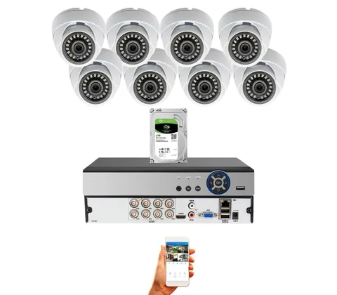 Evertech 8 Channel HD H265 DVR 8x HD CCTV Security Camera Set No cable  2TB
