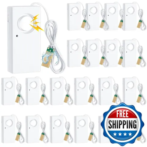 Hoteam 20 Pcs Water Sensor Alarm Leak Detector 120Db Water Leak Alarm 9V