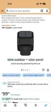 Blink Outdoor 3rd Gen Solar Charging Mount HD Alexa Black