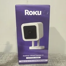Roku Outdoor Wired Camera SE w/ 12.5FT Power Adapter Security Camera ModelCW2005