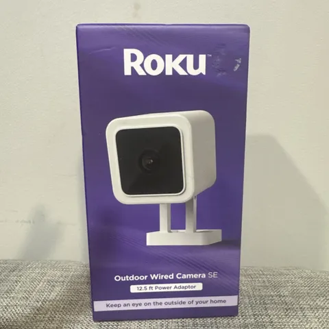 Roku Outdoor Wired Camera SE w/ 12.5FT Power Adapter Security Camera ModelCW2005