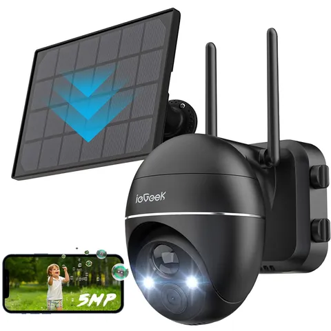 ieGeek 5MP Outdoor Solar Security Camera 360° PTZ Wireless Home Battery CCTV Cam