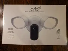 Arlo Wired Floodlight Home Security Camera with 2K Video and HDR White NEW