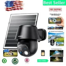 4G LTE Solar Security Camera - 24/7 Recording, 2K Color Night Vision, Waterproof