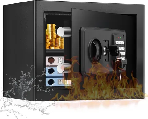 1.3 Cuft Small Home Safes Water and Fireproof, Fire Proof Safes for Home Use, An