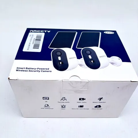 2 Pack ARCCTV Smart Solar Powered Wireless Security Camera w/ 2 Way Audio C2 Pro