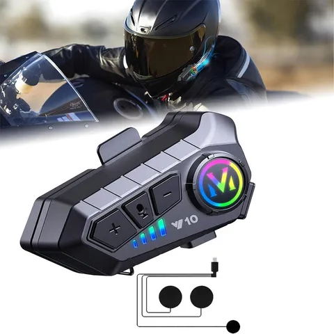 FM Motorcycle Headset Bluetooth Helmet Intercom Speaker Music Share Headphone US