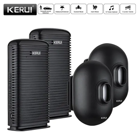 KERUI Solar Driveway Alarm Weatherproof Outdoor Motion Sensor Detector Security