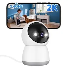 Anakk 2.4G Pan/Tilt Security Camera, 2K WiFi Indoor Camera for Home/Baby/Pet,...