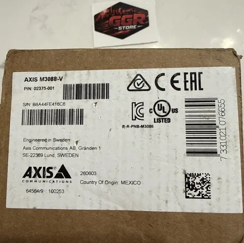 Axis COMMUNICATIONS AB GRANDEN 1 M3088-V FIXED DOME Network camera 02375-001