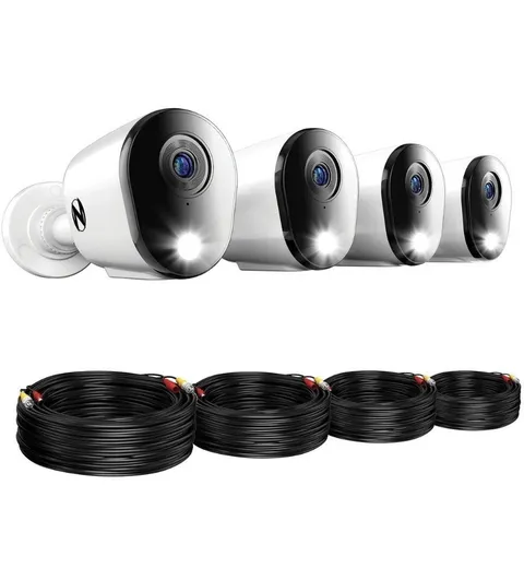 Night Owl 12 Channel 4 Camera Wired 2K 1TB DVR Security System with 2-way Audio