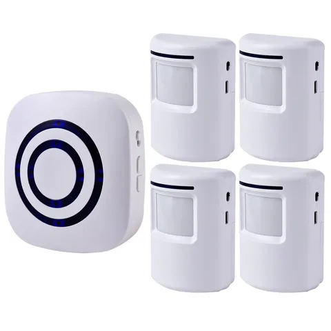 Seanme Motion Sensor Alarm, Wireless Driveway Home Security White