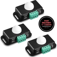 Paquete de 3 interruptores con sensor de movimiento PIR (12 V/24 V) y temporizad