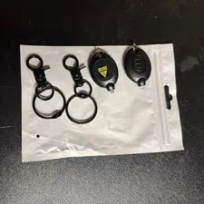 2x Black Personal Attack Alarm Siren Keychain w/ Keyring Clip Plastic Metal