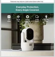 ~NISP~ Arlo Indoor Pan Tilt Pet Camera 2K 360 Degree Pan 180 Tilt Plug In