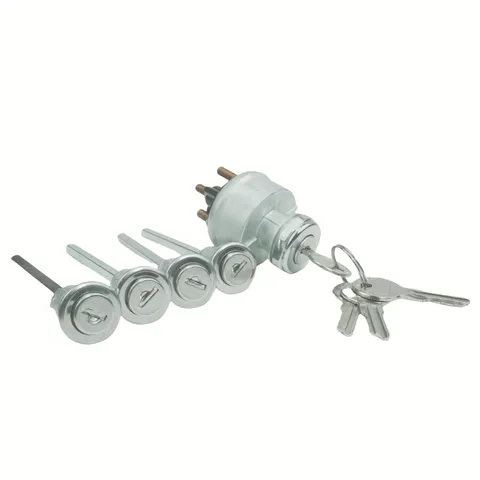 Ignition Switch Assembly Kit with 4 Door Lock Cylinder 4 Key Fit for Peterbil...
