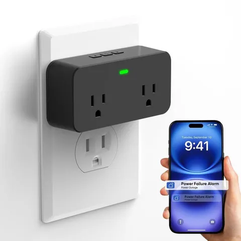 Power Failure Alarm WiFi Smart Power Outage Alarm with App 2 Sockets