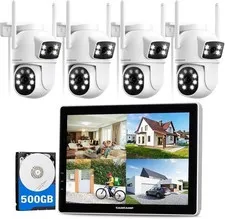 4MP Home Wireless Security Camera System Outdoor 500GB HDD 10CH WiFi NVR Audio