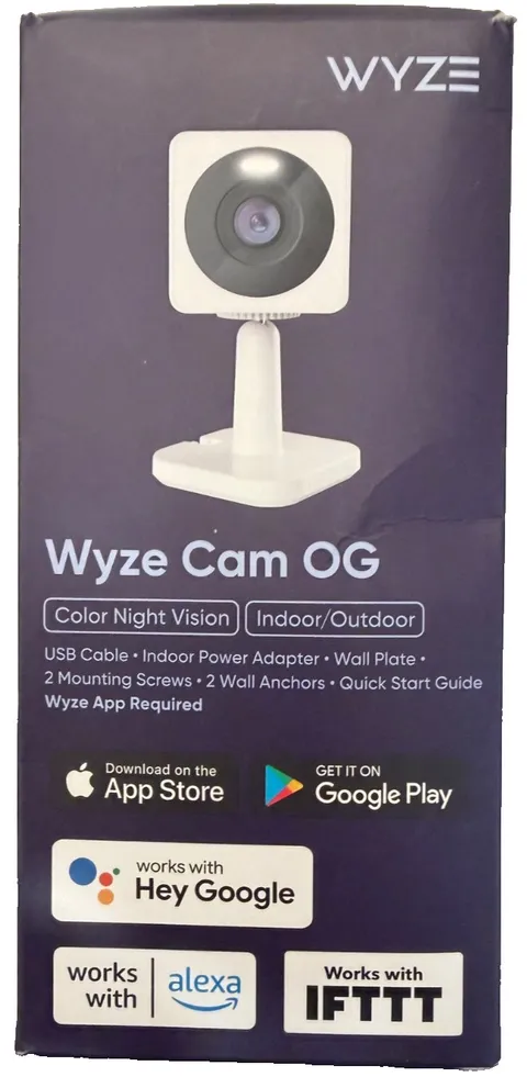 New Sealed Wyze Cam OG 1080p Wired Security Camera Color Night Vision IP65