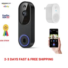 1080p Wireless Wi-Fi Video Doorbell Camera with Two Way Audio Night Vision Cloud