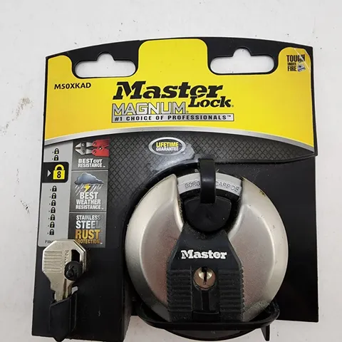 Magnum Master Lock M50XKAD Shrouded Padlock 3" Round Keyway Cover New in Package