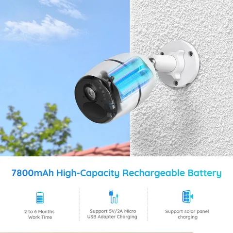 REOLINK GO PLUS WIRELESS 4G LTE BATTERY CAMERA 2K HD & SMART DETECTION - WHITE