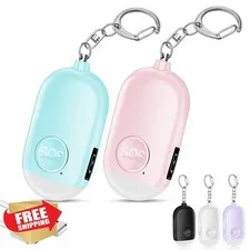Hion Pink Blue Personal Safety Alarm Keychain 2 Pack 130dB