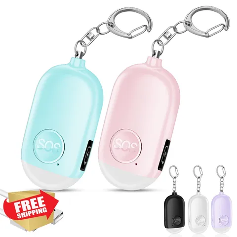 Hion Pink Blue Personal Safety Alarm Keychain 2 Pack 130dB