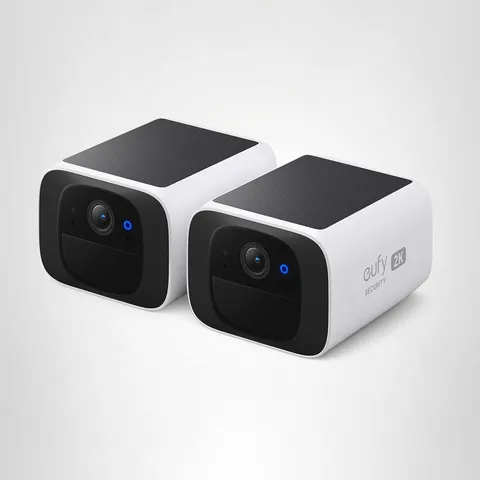 2-Pack Solar Security Cameras, Wireless Outdoor Surveillance with Motion Detecti
