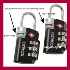 Korjo TSA Approved Combination Suitcase Luggage Security Padlock Travel Lock