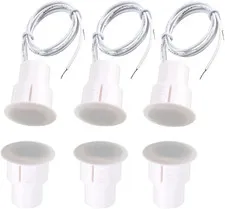 Gebildet 3Sets White Iron Door Recessed Wired Security Window Door Contact
